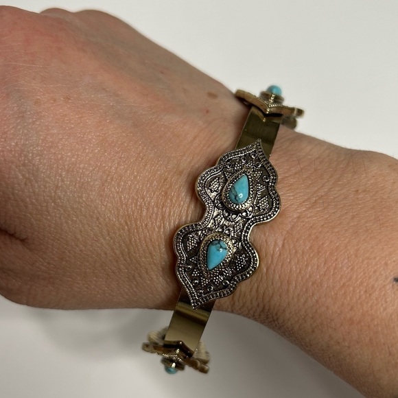 Samantha Wills Gold Plated Turquoise Engraved Adventure Into Wanderlust Bracelet - Picture 16 of 16